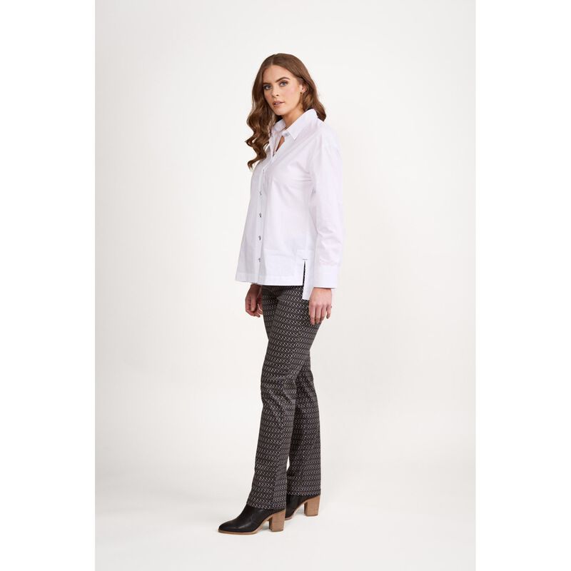 Vassalli Shirt With Contrast Coloured Stitching And Side Splits image number 2